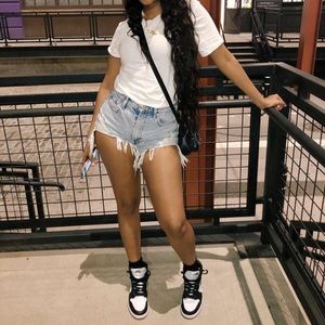 Zara Distressed Denim Shorts